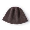 Women's 100% Pure Cashmere Knit Bucket Hat - Autumn/Winter Thickened Design for a Slimmer Face Look