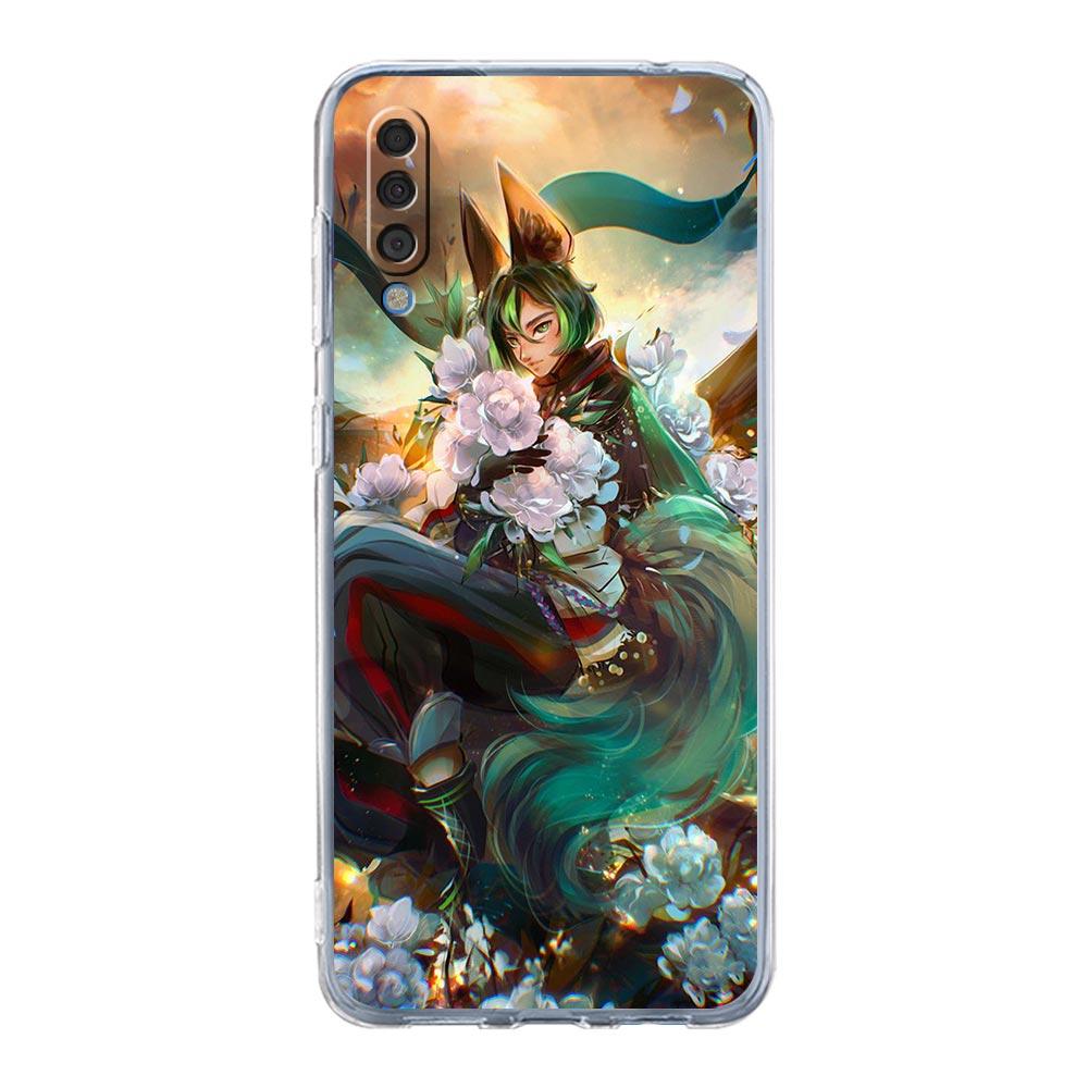 Pouzdro na telefon Genshin Impact s motivem anime pro Samsung Galaxy A52 A50 A70 A10 A30 A40 A20S A20E A02S A12 A22 A72 A32 5G A04s Průhledné