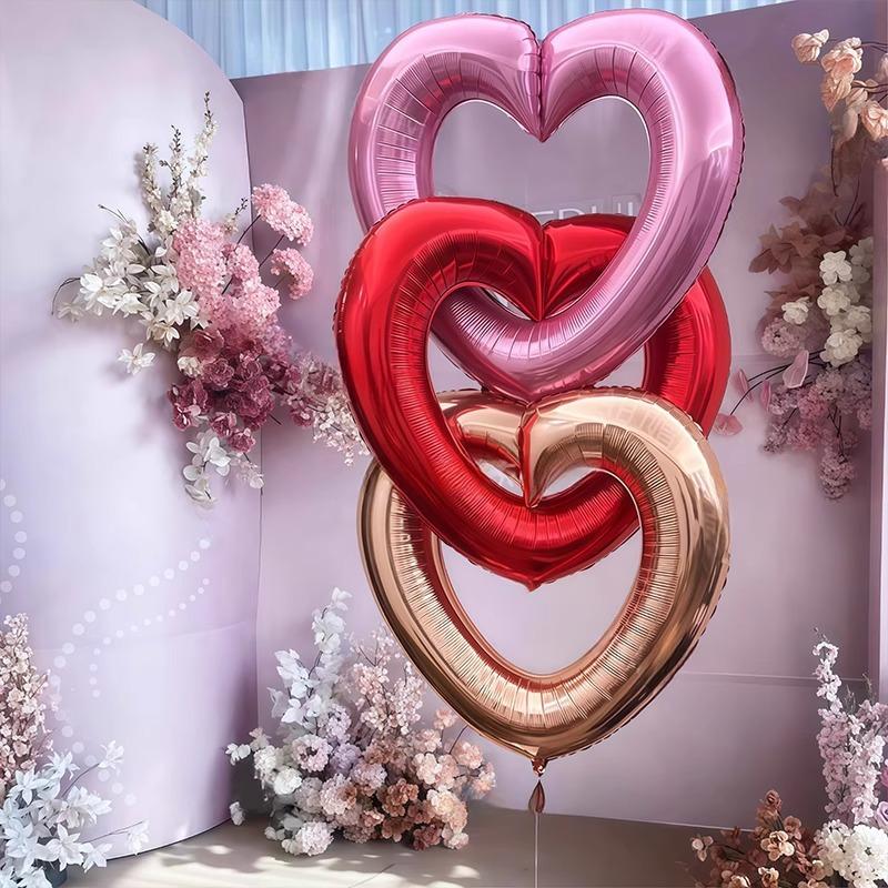 40 inch Heart Balloons Hollow Hook Love Hearts Aluminum Film Balloon Wedding Party decor Love Balloon for Birthday Photo shoots