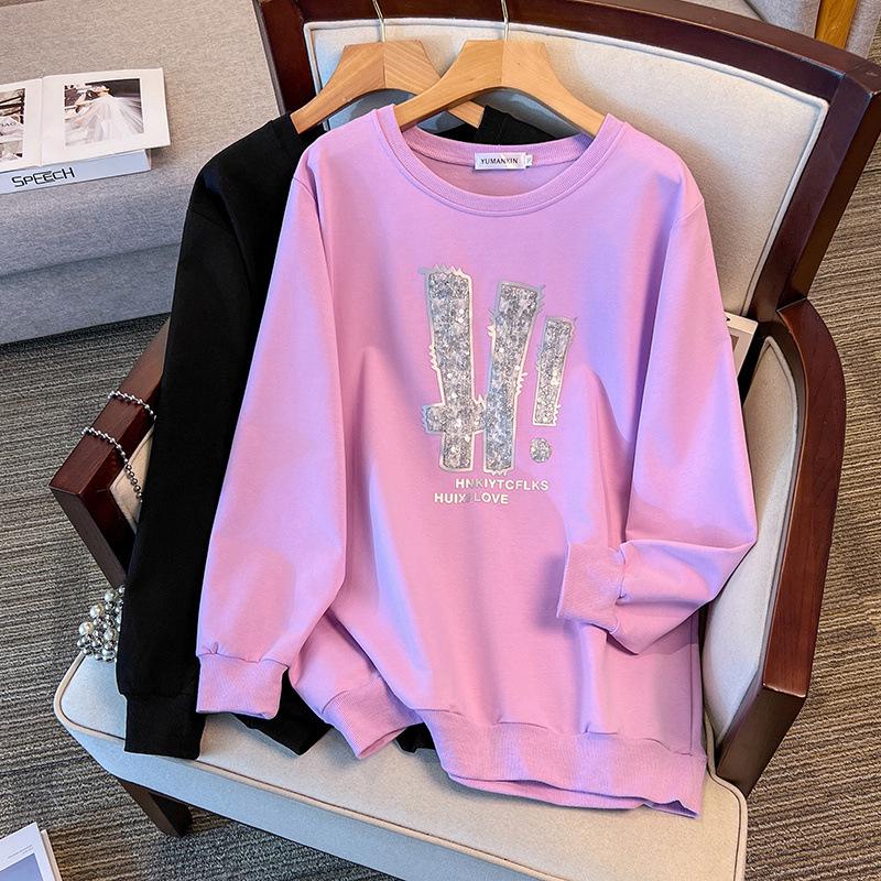 

Plus Size 300 Jin Loose Autumn Hoodie 150/160/170 Bust 2XL фіолетовий