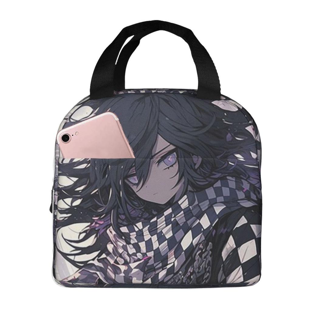 Anime Kokichi Ouma Danganronpa Game Insulated Lunch Bag for Women Children Portable Food Boxes Thermal Lunch Box Tote