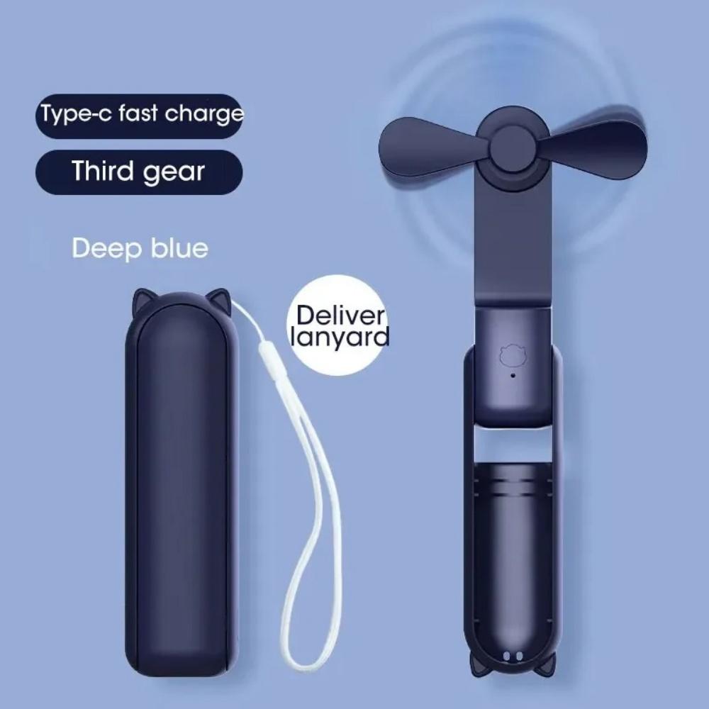 Portable Mini Handheld Cute Fan Small Pocket Fan USB Rechargeable Battery Fan Folding Cooling Hand Fan Low-Noise Electric Fan