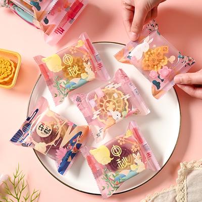 100pcs Frosted Handmade Biscuit Packaging Bag Plastic Moon Cake Packaging Wrapper  Egg Yolk Crisp
