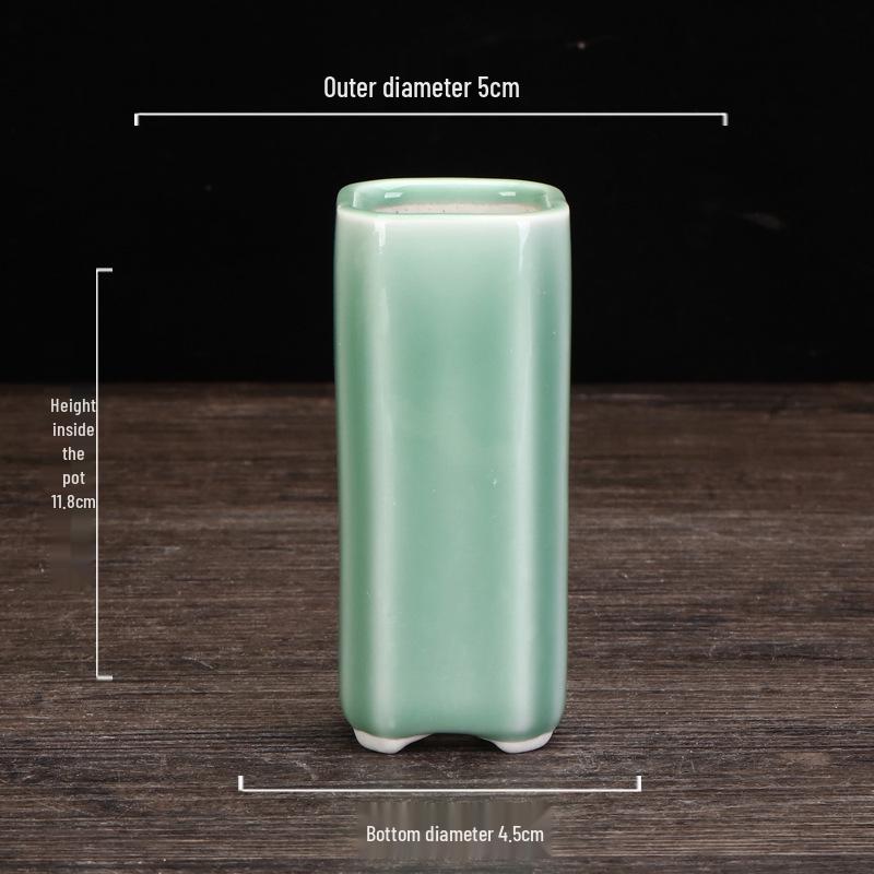 Ceramic Purple Clay Succulent Bonsai Pot - High-End Glazed Mini Flower Pot 