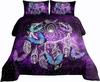 Butterfly Dream Catcher Comforter Set for Kids Teens Girls, Mandala Feather Bedding Down Comforter Twin Size, Bohemian Duvet Insert, Galaxy