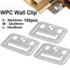 100 Piezas Clips para Paneles de Pared WPC Clip Metálico Para Revestimiento Ranurado de Pared y Techo WPC Clip Solamente Interior y Exterior Varios Tamaños