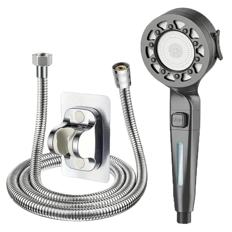 Aufgerüsteter 4-Gang-Multifunktions-Boost-Filter-Duschkopf Badzubehör Ein-Knopf-Schalter Dusche