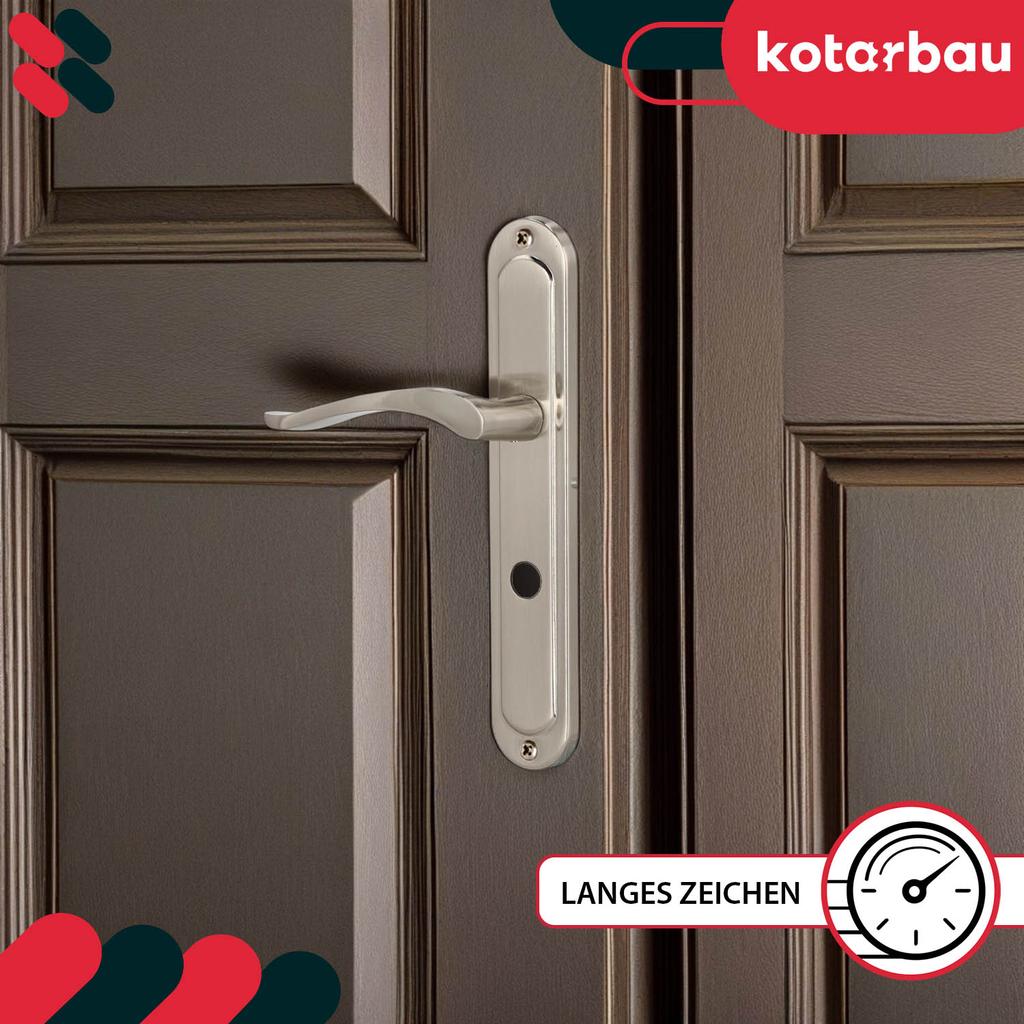 Door Handle Long Plate Toilet Lock For Bathroom Classic Satin 72 MM