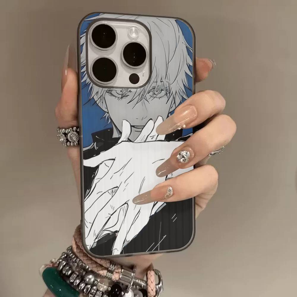 Jujutsu Kaisen Satoru Gojo Comics Luxury Ripple Shockproof Phone Case For IPhone 17 Air 16 15 14 13 12 11 Pro Max Plus Pro