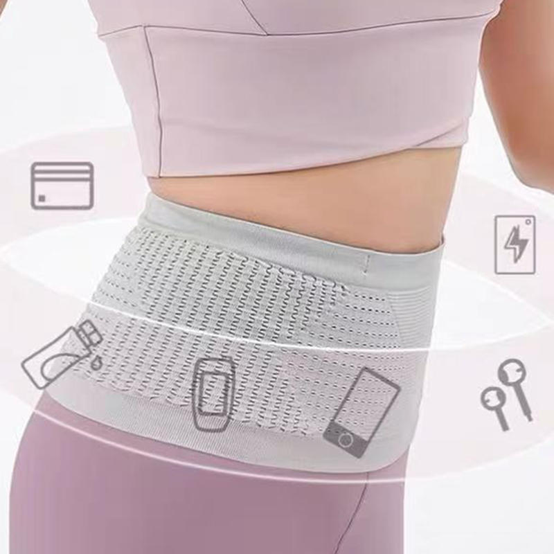 Multifunctional Knit Breathable Concealed Waist Bag Adjustable Running Belt Running Waist Pack with Large Capacity Running Waist Packs