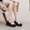 One-character Woven Cool Slippers Summer 2025 New Women's Thick-bottomed Wedge Heel Outer Wear Open-toed Slippers Trend