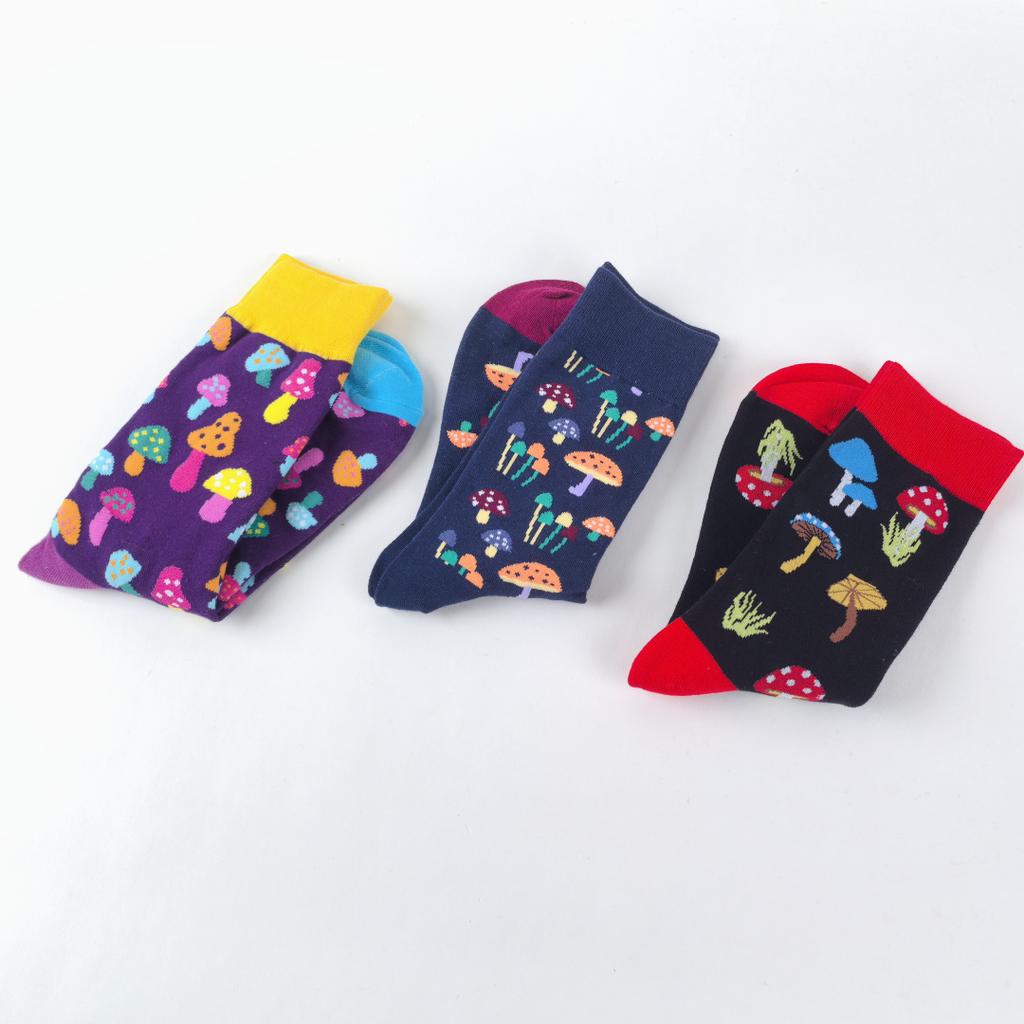 3 Pares Colorido Mundo de Setas Moda Personalizado Calcetines de Media Caña para Hombre y Mujer