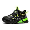 Fashion Children Winter Leather Cotton Shoes Boys Waterproof Warm Running Shoes Kids Outdoor Walking Casual Shoes Tennis Red Black