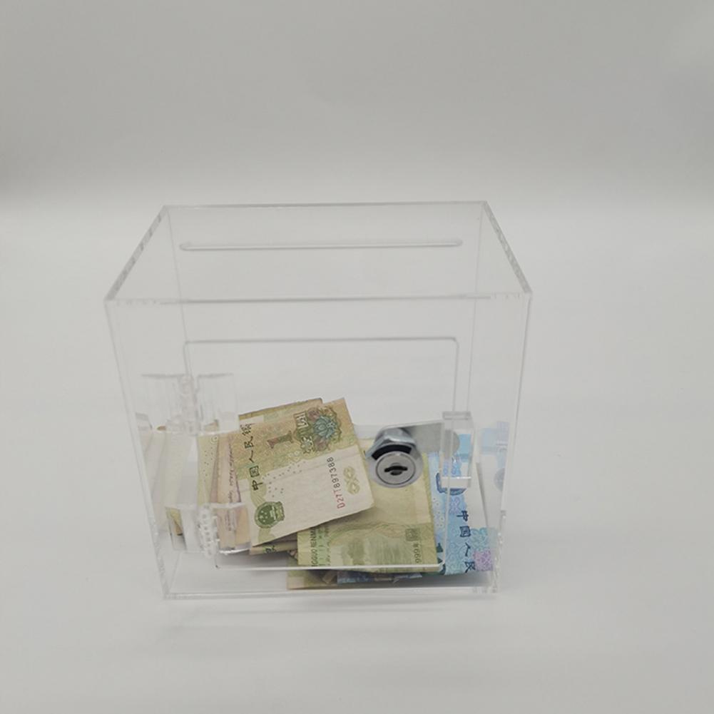 Kids Piggy Bank Case Kids Savings Box Locked Acrylic Money Box Clear with Ideal Savings Solution for Adults Children for Gifting