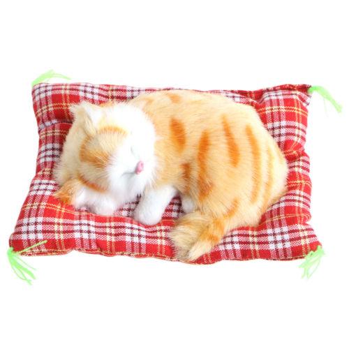 Plush Toy Stuffed Cute Sleeping Cat Press Simulation Sound Animal Kids Gift Doll