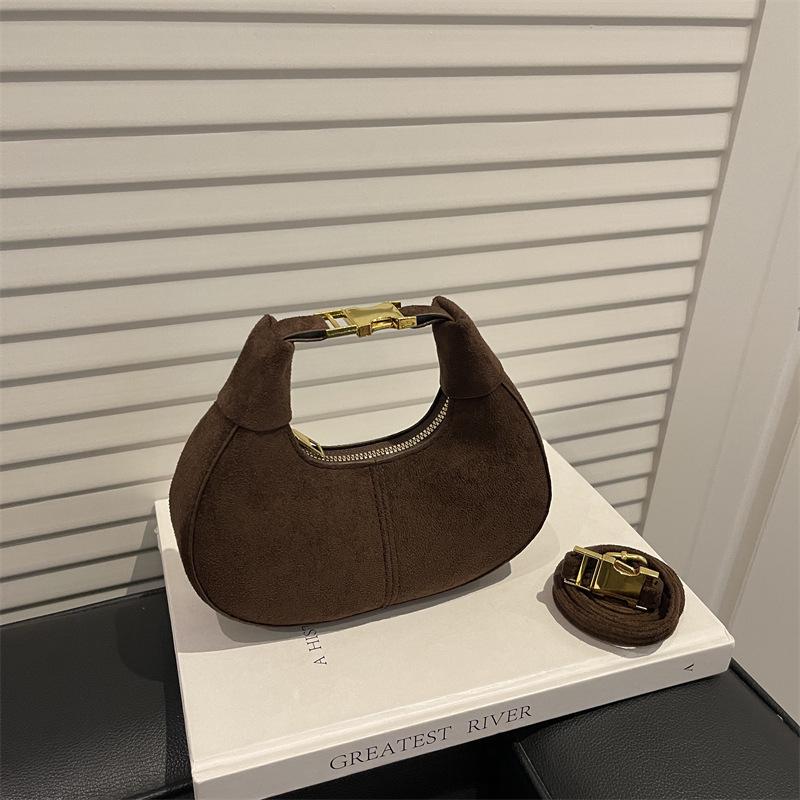 Nischenmode Textur Halbmondtasche - Herbst/Winter 2025 Trend: Einfache stilvolle Handtasche & lässige Umhängetasche