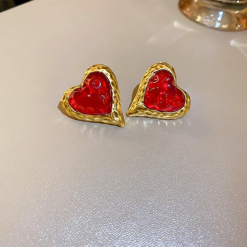Silver Needle Zircon Earrings Retro Light Luxury Court Style Stud Earrings Niche High-end Earrings