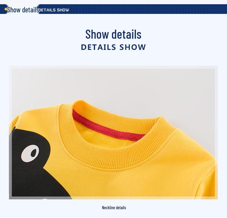 Korean Style Dinosaur Cartoon Children's Sweatshirts - Spring 2024 New Arrivals
