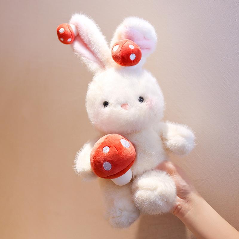 New Mushroom Rabbit Doll Cute Plush Toy Rabbit Doll Little White Rabbit Doll Birthday Gift