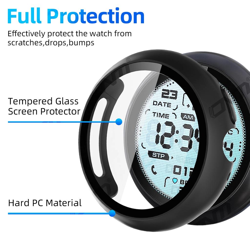 Glass+Case for Google Pixel Watch 4 41mm 45mm Tempered Glass Screen Protector & Hard PC Protective Bumper Covor Accessories