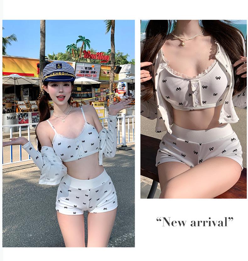 Pure Desire High-End 3-Piece Slimming Bikini Set: Conservative Cover-Up Swimwear for Small Chests