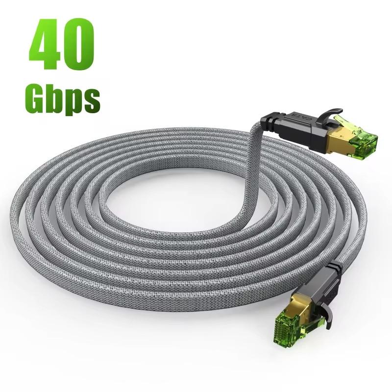 

Інтернет-кабель LAN RJ45 SUNROZ 2м Cat8 F/FTP 40Gbps 2000MHz Патч-корд RJ 45, Grey (A48752)