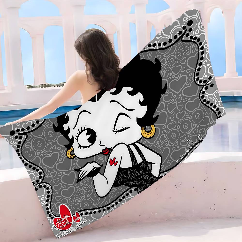 Anime B-Bettys B-Boops Microfiber Beach Towel Absorbent Quick Dry Soft Yoga Swimming Resort Mountain Climbing Towel