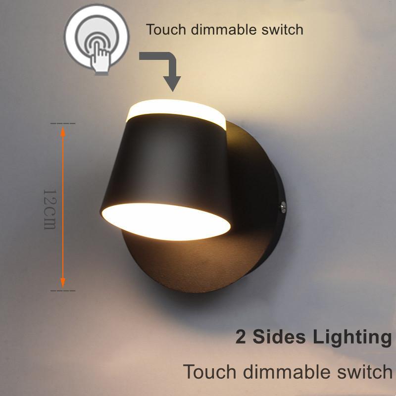 Lampă de Perete LED de Interior Nordic cu Comutator Rotativă la 350 de Grade cu Un Singur Cap Lampă de Lectură Noptieră Aplica de Perete pentru Dormitor Hotel