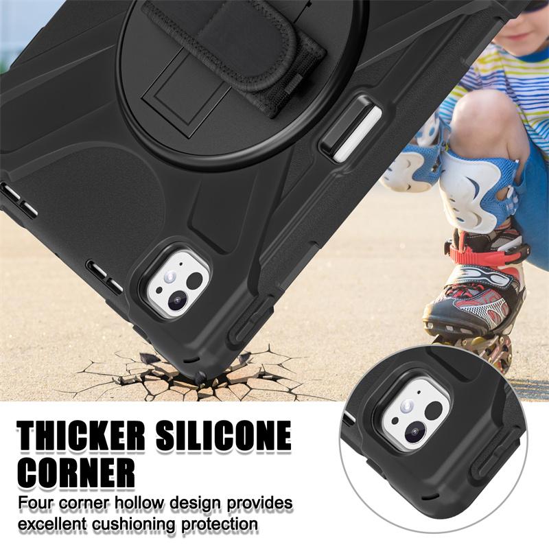Shockproof Case for IPad Pro 11 12.9 13 M2 M4 2024 Cover IPad Air 13'' 11'' 2025 4th 5th 10.9 11th 11 Funda Coque+Shoulder Strap