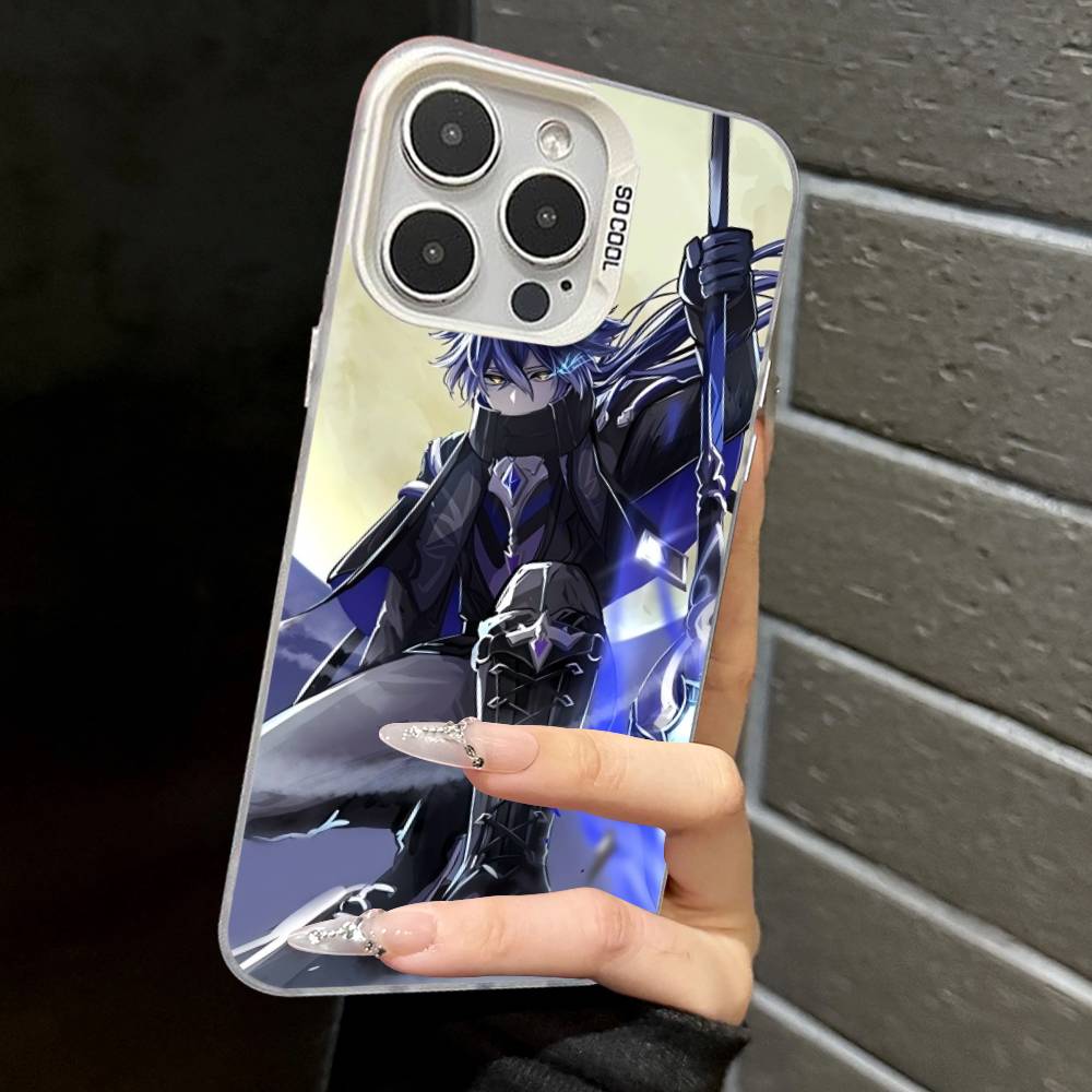 Genshin Impact Flins Columbina Colorful Phone Case Silver Suitable For iPhone 12 11 13 14 15 16 17 Max Pro Plus X XR XS