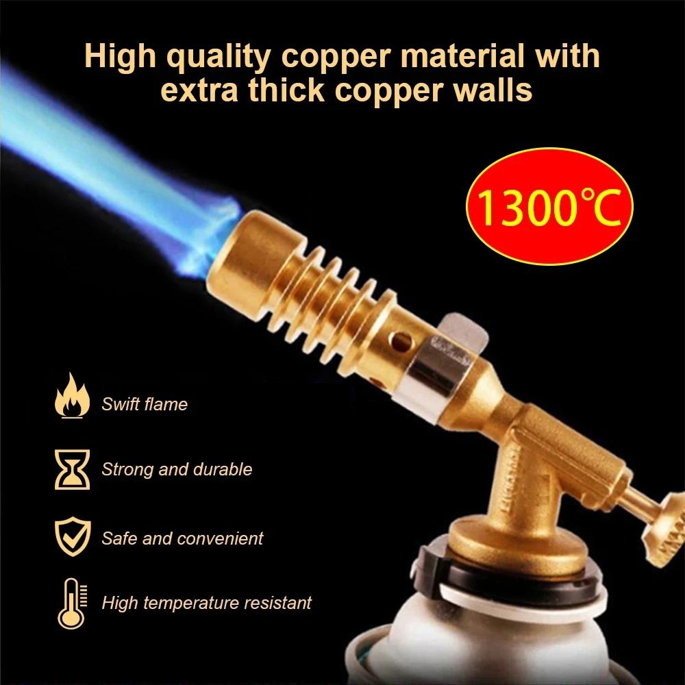 Portable Welding Torch Gas Burner Flame Gun High Temperature Brass Copper Gas Torch Brazing Solder Propane Bakeware
