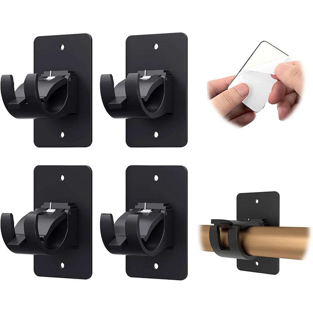 Plastic Wall Mounted Curtain Rod Storage Clips Holder DIY Furniture Hardware Curtain Storage Rack Tool