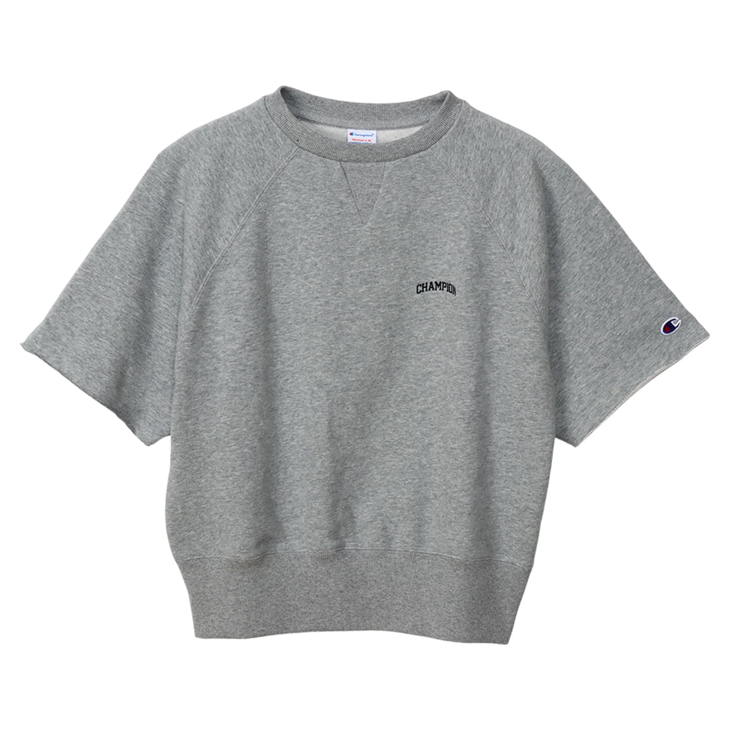 

Champion Short Sleeve Crew Neck Sweatshirt with Embroidered Graphic Logo Heather Size M Women s Print, Gray, (CW-Z005)