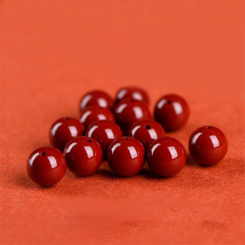 20pcs Natural Raw Cinnabar Round Beads Beautiful Multicolor Beads Handmade Diy Bracelet Necklace Jewelry Handmade Lucky Beads Accessories