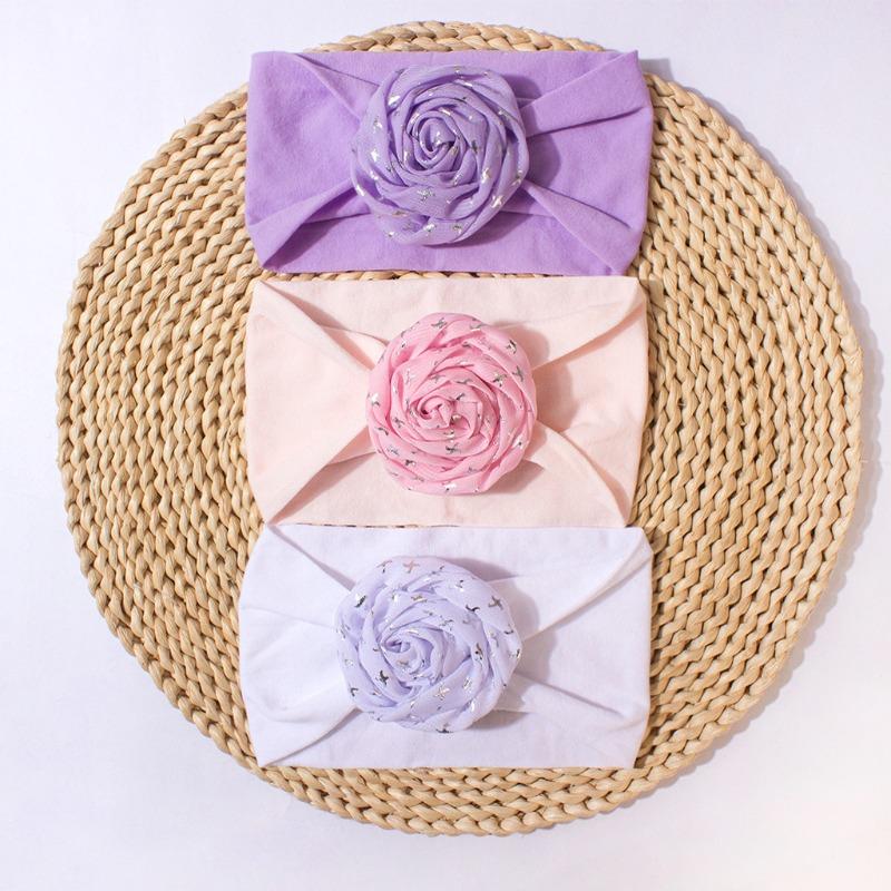 New baby nylon headscarf cute solid color baby fontanelle elastic headband comfortable children's hair accessories