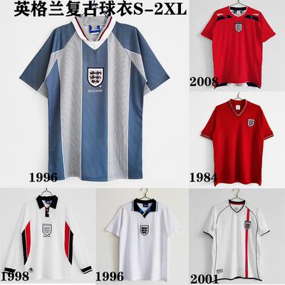 1996 Season 01 England Retro Home and Away England Retro Shirt Jersey