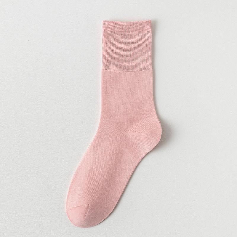 

Простые однотонные махровые носки для женщин, повседневные бесшовные носки из чистого хлопка с длинным голенищем, послеродовые носки для беременных 1 pair розовый
