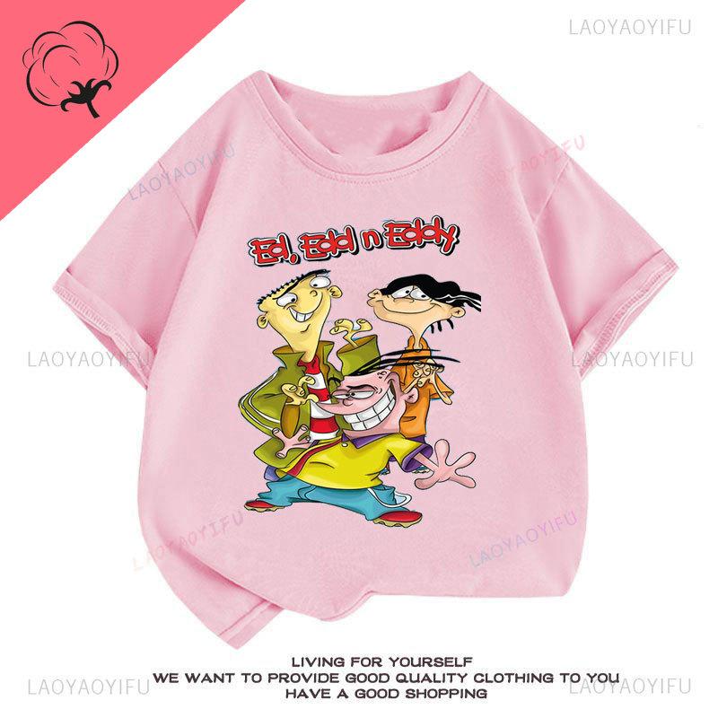 Ed Edd  Eddy Tv Show Shirt Novelty Cartoon Kawaii Cute Casual Funny Comic Printed Y2k Clothes Grahic T Shirts Cotton Unisex Top