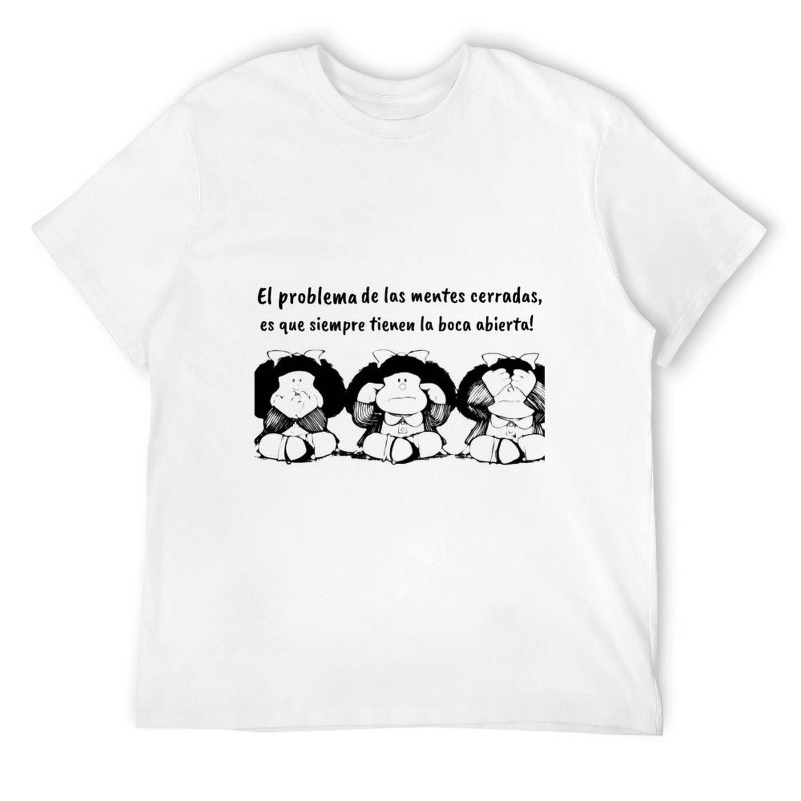 Spanish Quotes And Mafalda Comics T-Shirt anime stuff korean fashion anime t shirts mens tall t shirts S