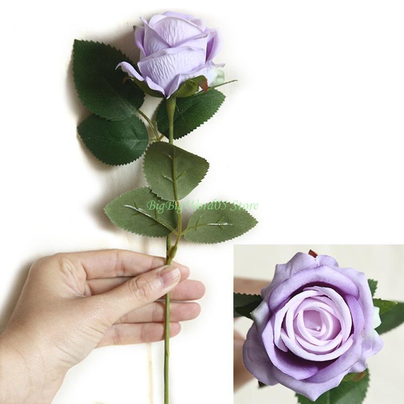 

24TE Artificial Flannel Rose Flower Simulation Fake Flowers Bouquet Ornament