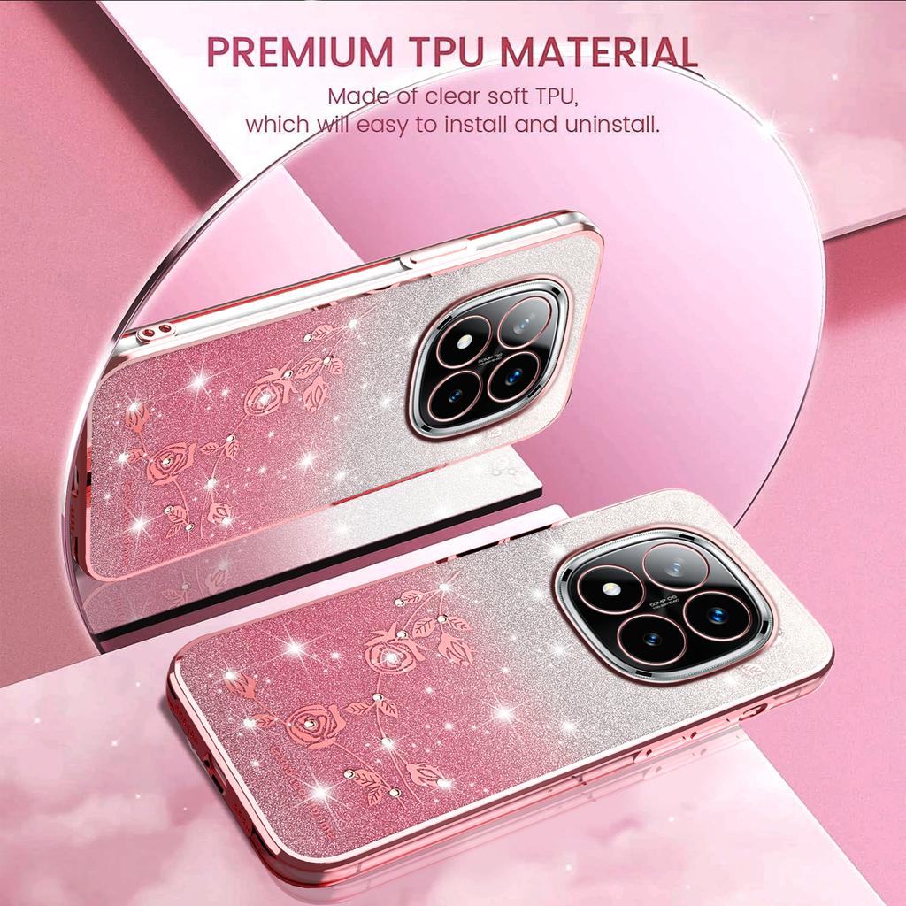 For Xiaomi Redmi Note 14 Pro+ 5G Case Flower TPU Flexible Gradient Phone Cover