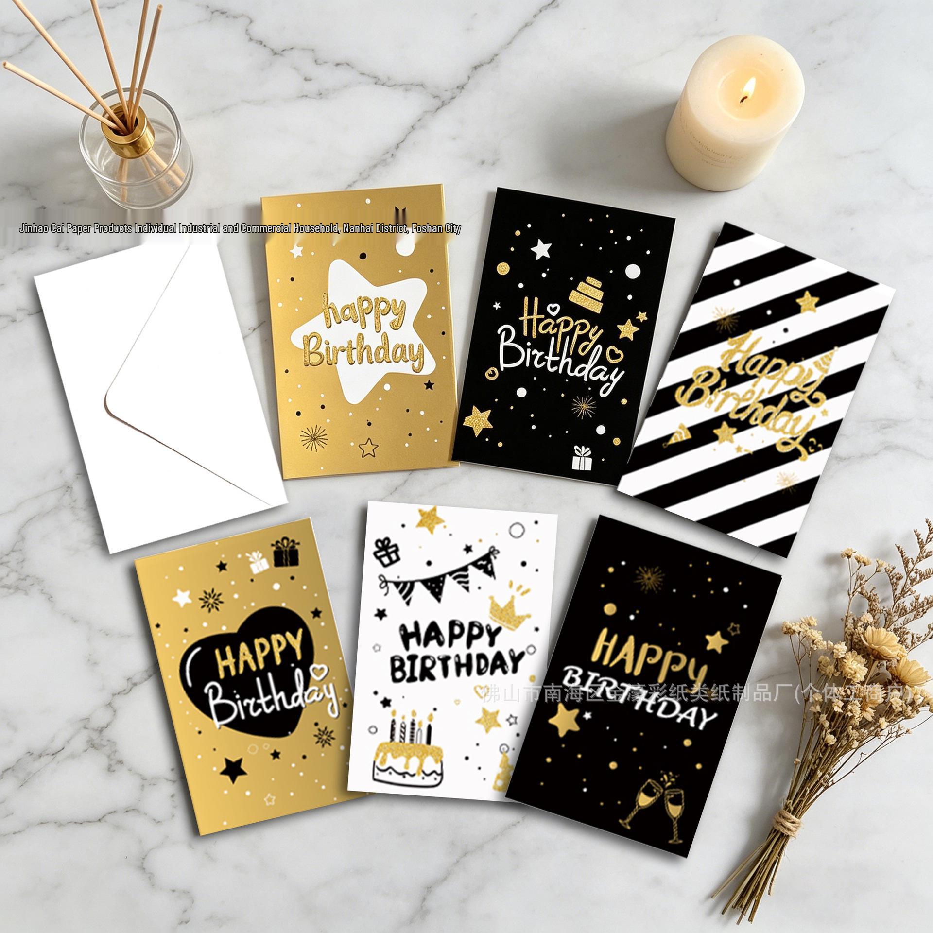 Elegant Birthday Card with Handwritten Blessings