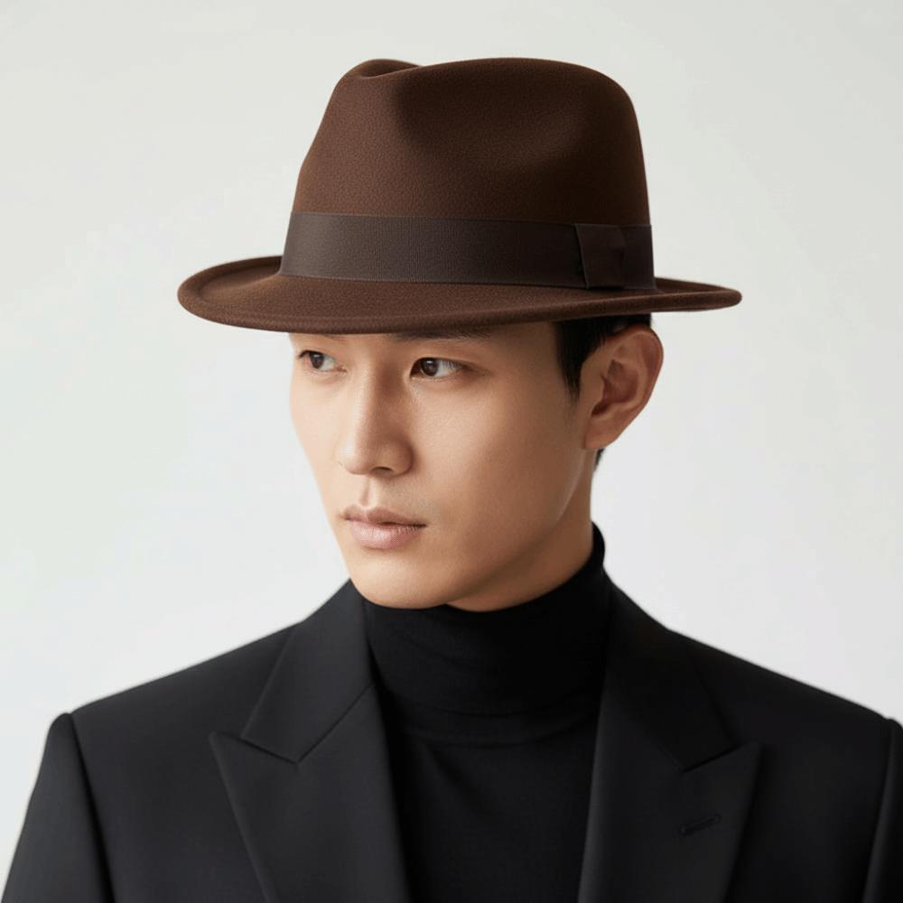 Cappello Fedora Classico Cappello Vintage in Feltro di Lana Cappello da Gentleman Berretto Trilby Uomo / Donna