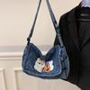 Vintage Shoulder Bag Lightweight Commuter Bag Cartoon Denim Women's Bag