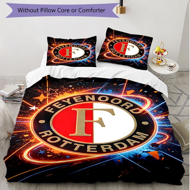 3pcs Duvet Cover Set (1*Duvet Cover + 2*Pillowcase, Without Core), Feyenoord Print Soft All‑Season Bedding Set, Home Bedroom Decor Gift