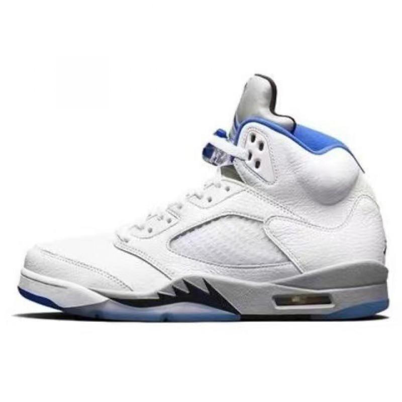 Men Women Basketball Shoes AJ5 Style Mid Top Sneakers With Air Cushion Rubber Sole Running Court Outdoor