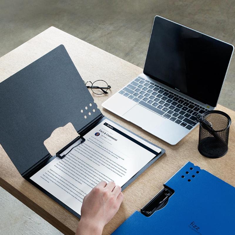 Fizz Horizontal A4 Folder 7colors Matte Texture Folder Portable Pad Portable Pen Tray Office Metting File Pocket 2 types