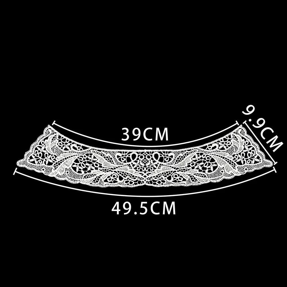 

Black and white embroidery hollowed out Single collar long style sewing lace sales of 1-10 pieces of accessories 1pcs