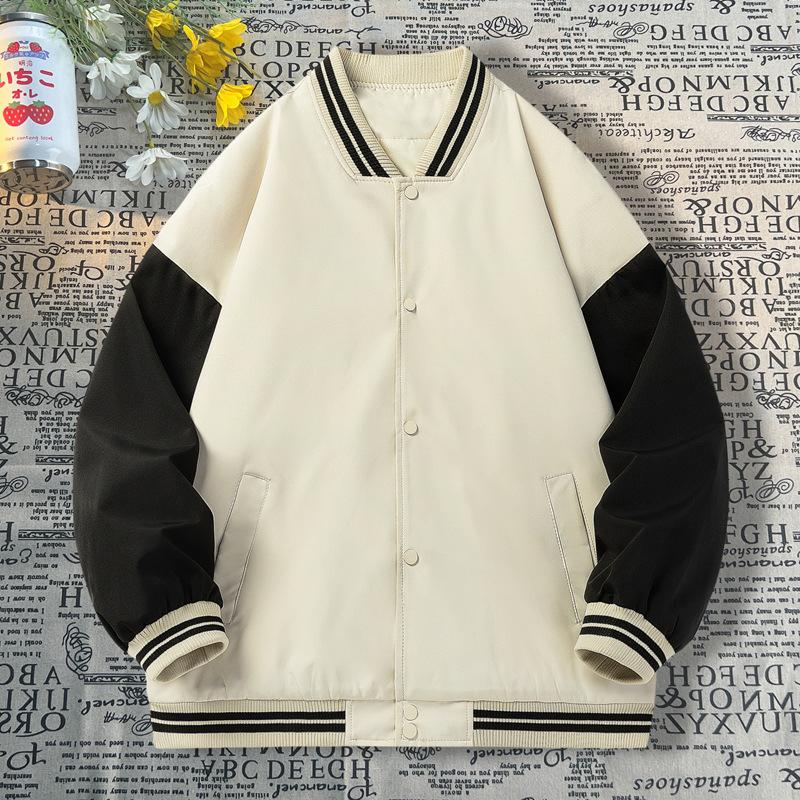 Spring and Autumn Men's Jacket Baseball Jersey Loose and Versatile Color Matching Casual Trend Handsome Jacket