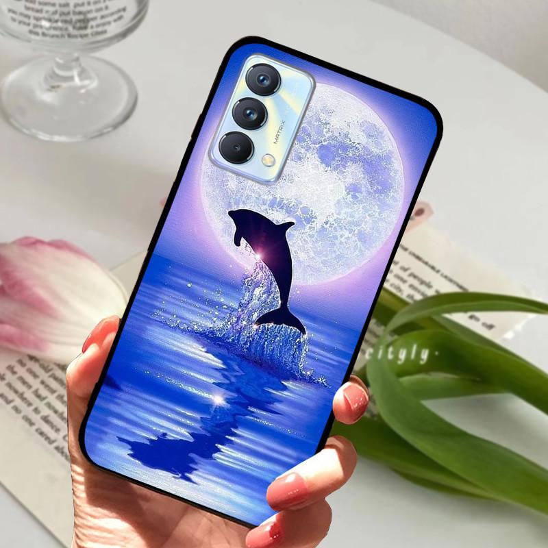 For cover Realme GT Master Case Edition Animal Cartoon Soft Silicone Funda for Realme GT Master Explorer Phone Cover Black Coque